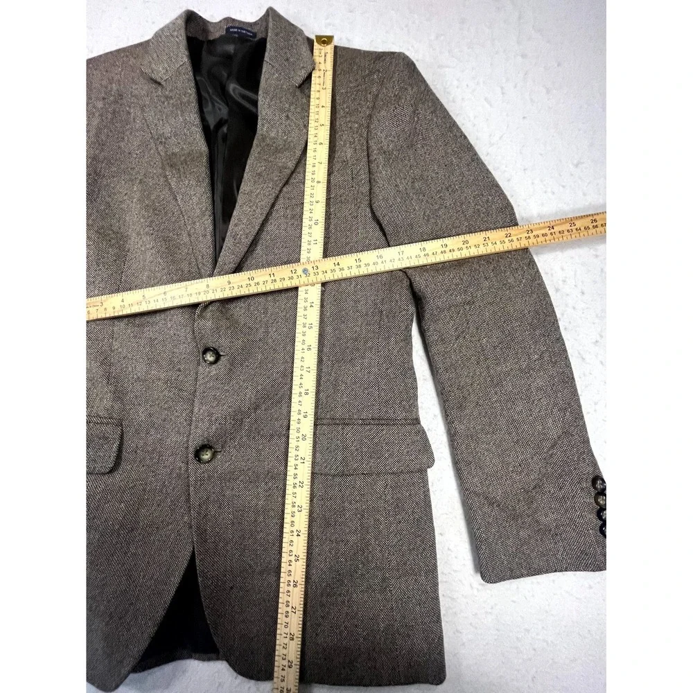 Stafford Sport Coat Men Gray Merino Wool Classic Fit Notch Lapel Formal Business